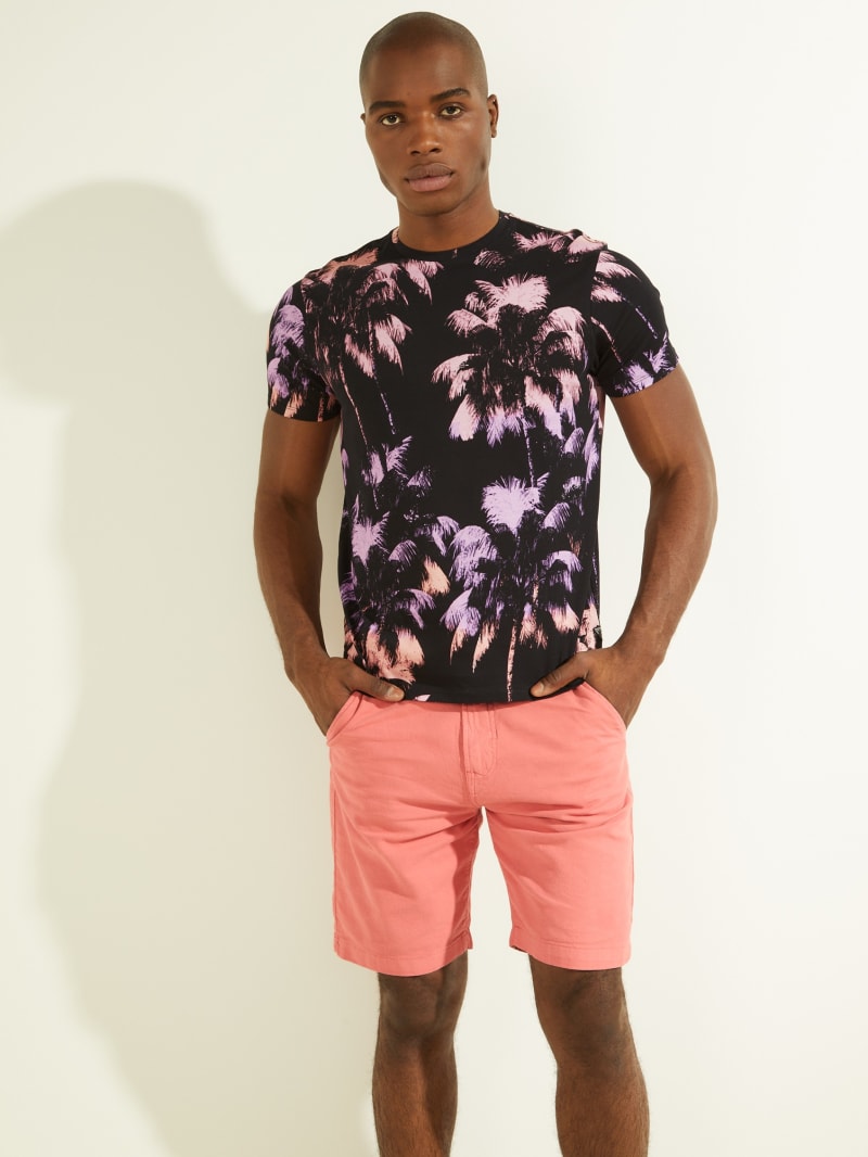 Koszulki Męskie Guess Eco Ombre Palm Print Tee Kolorowe | 809356-AIF