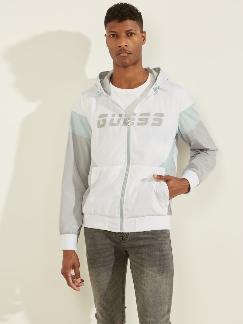 Kurtki Męskie Guess Color-Block Białe | 693214-BHC