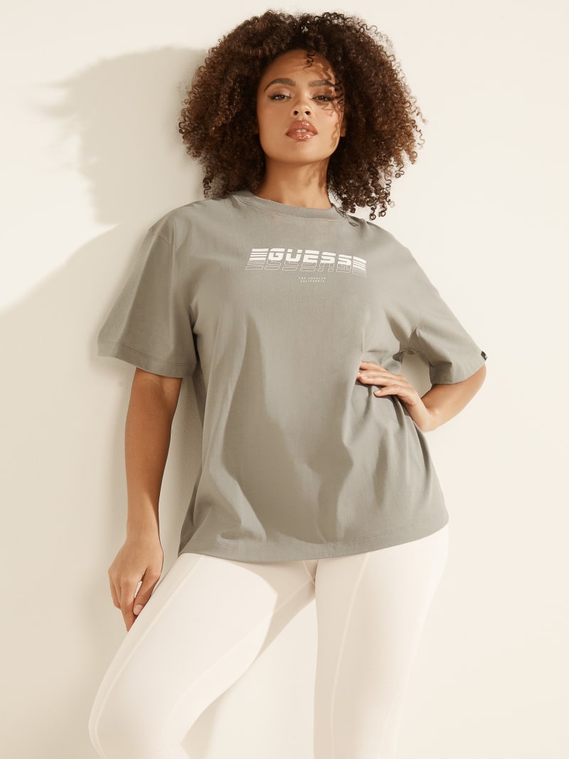 Najfatalniejszy Damskie Guess Eco Dalya Logo Tee Szare | 482750-ZYM