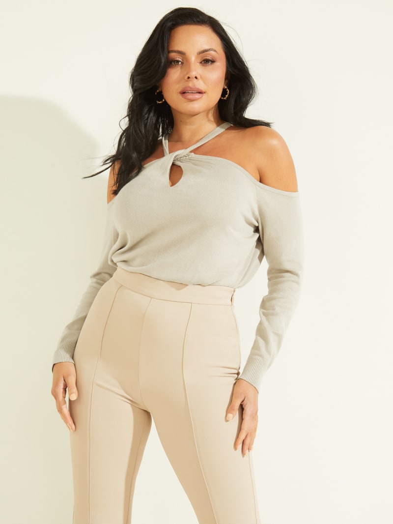 Najfatalniejszy Damskie Guess Priya Cold-Shoulder Szare | 504923-JUC