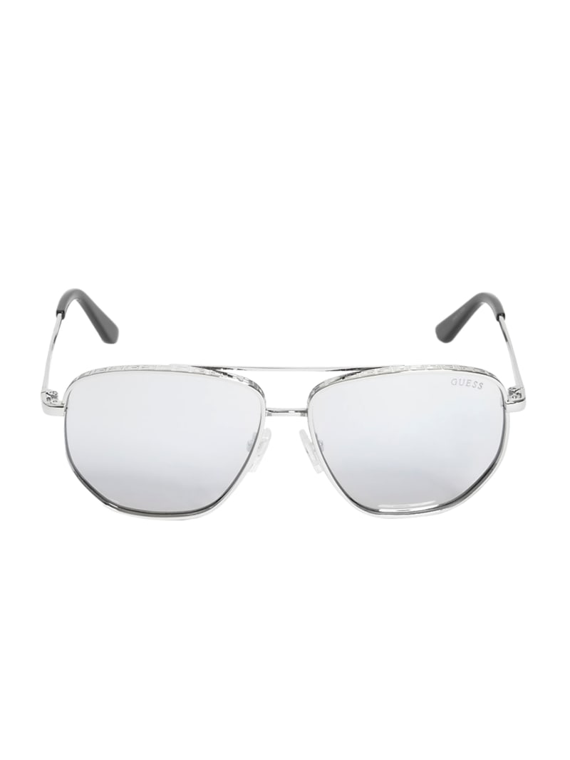 Okulary Słoneczne Damskie Guess Kelly Aviator Srebrne | 639257-ZMQ