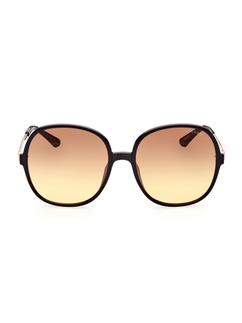 Okulary Słoneczne Damskie Guess Oversized Round Czarne | 207683-SXD