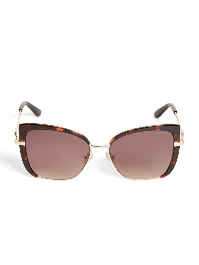 Okulary Słoneczne Damskie Guess Tinted Cat-Eye Złote | 625984-UGM