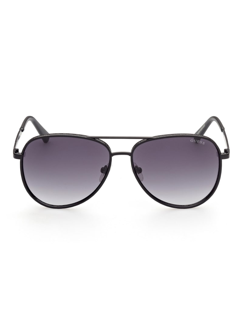 Okulary Słoneczne Męskie Guess Aviator Czarne | 178625-AXS