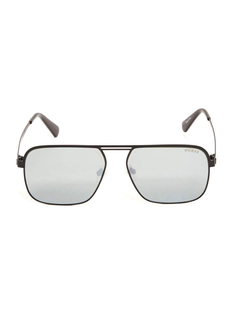 Okulary Słoneczne Męskie Guess Top Bar Aviator Szare | 534072-LJG