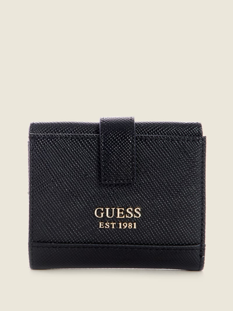 Portfele Damskie Guess Cordelia Petite Trifold Czarne | 037961-LGI