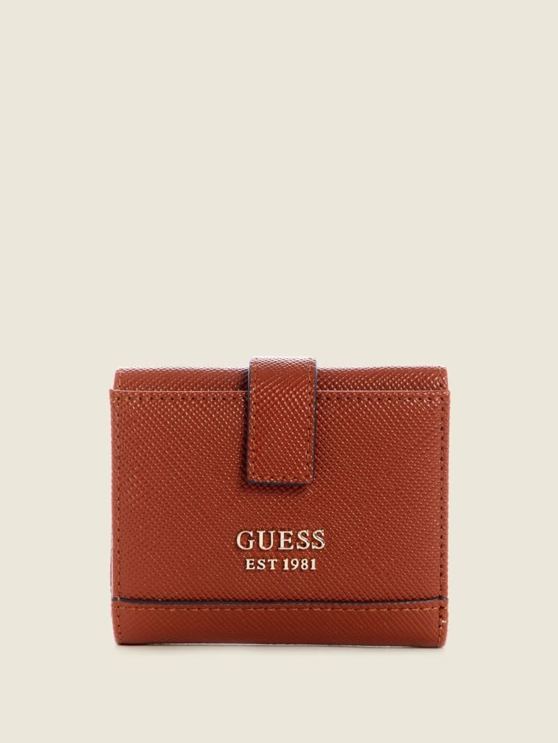 Portfele Damskie Guess Cordelia Petite Trifold Brązowe | 489153-AQC