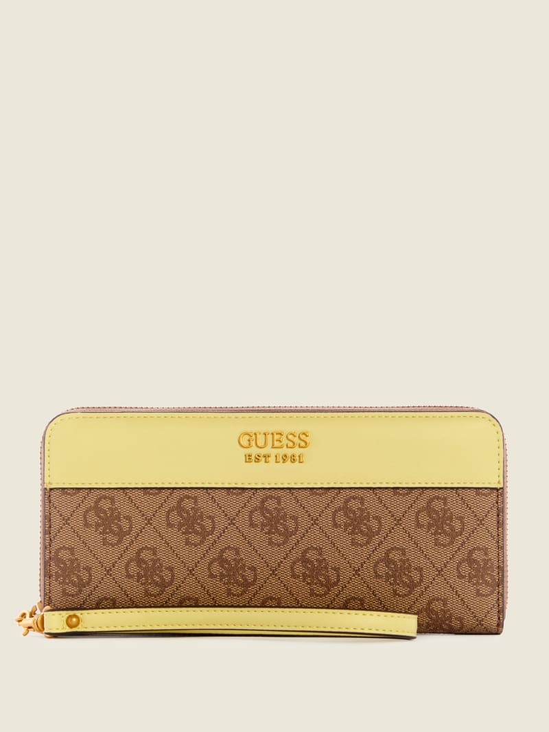 Portfele Damskie Guess Katey Zip-Around Brązowe | 859167-TPZ