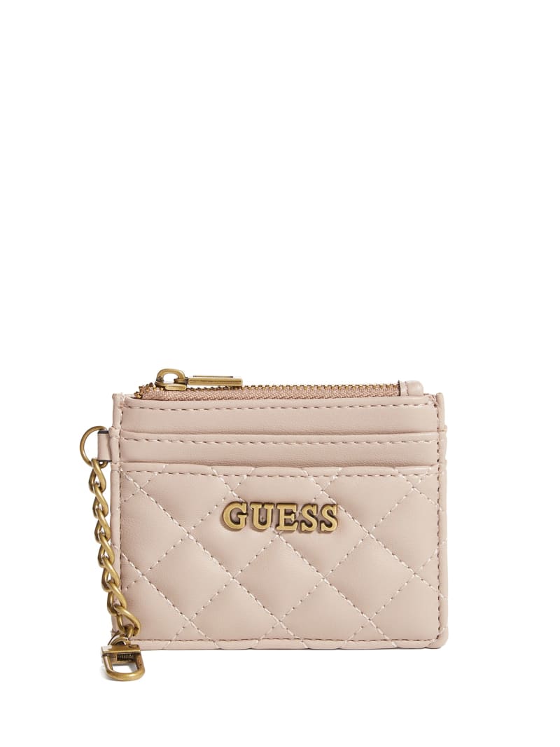 Portfele Damskie Guess Quilted Card Holder Brązowe | 615978-KGB