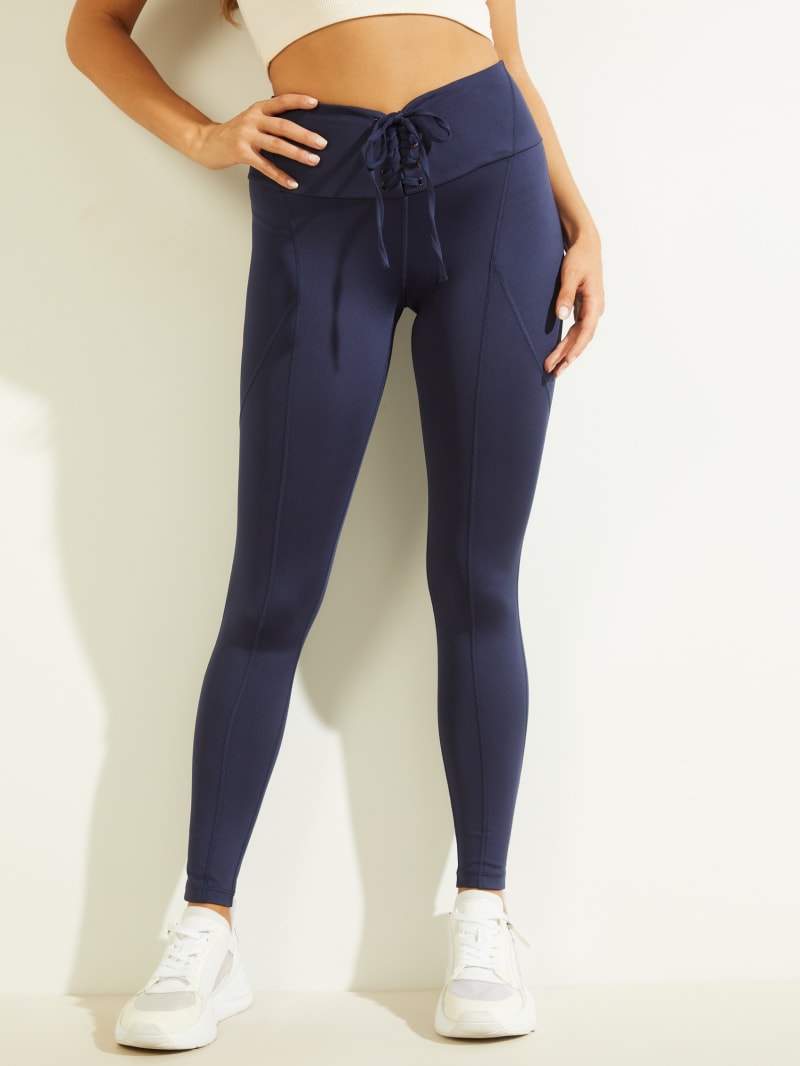 Spodnie Damskie Guess Agatha Leggings Niebieskie | 635140-SBA