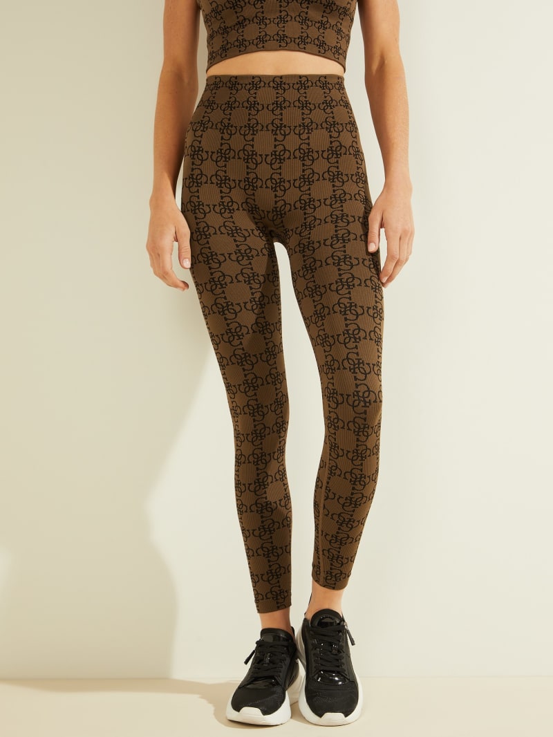 Spodnie Damskie Guess DELLA LEGGINGS 4/4 Brązowe | 839610-VZR