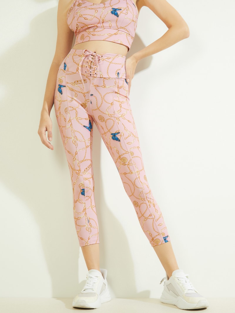 Spodnie Damskie Guess Eco Dollie Leggings Różowe | 153874-GIA