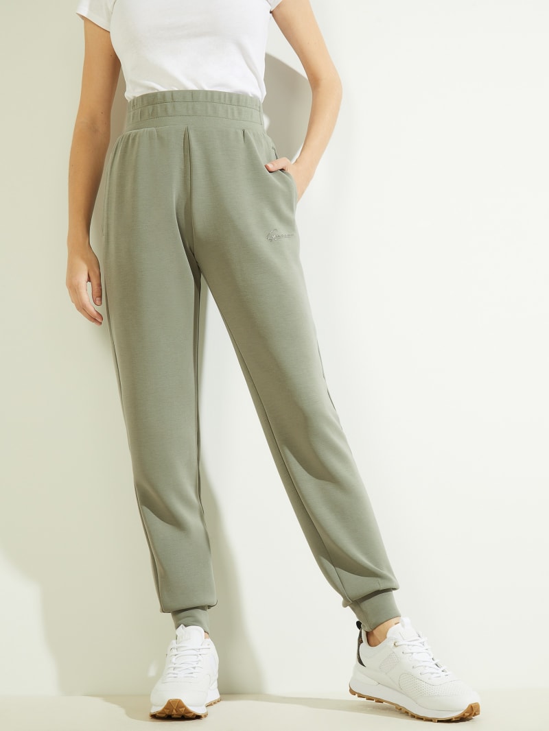 Spodnie Damskie Guess Eco Effie Joggers Oliwkowe | 174906-XIV