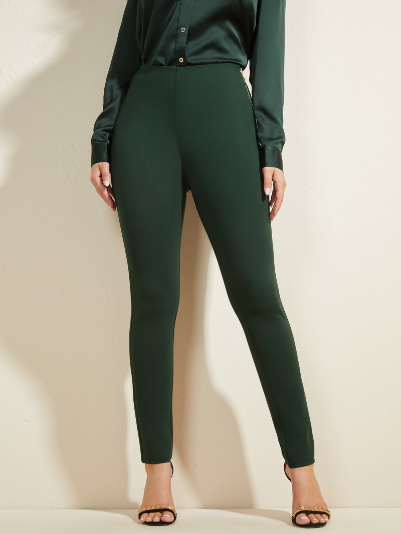 Spodnie Damskie Guess Jane Ponte Legging Zielone | 432608-BUJ