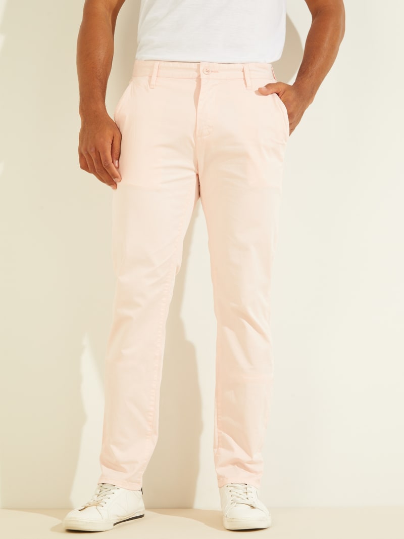 Spodnie Męskie Guess Duke Twill Chinos Różowe | 396820-SCO