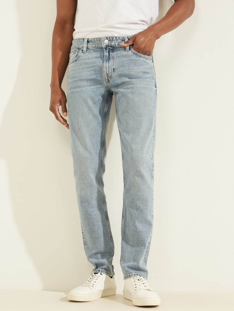 Spodnie Męskie Guess Eco Klasyczne Wash Slim Tapered Głęboka Niebieskie | 468531-OCS