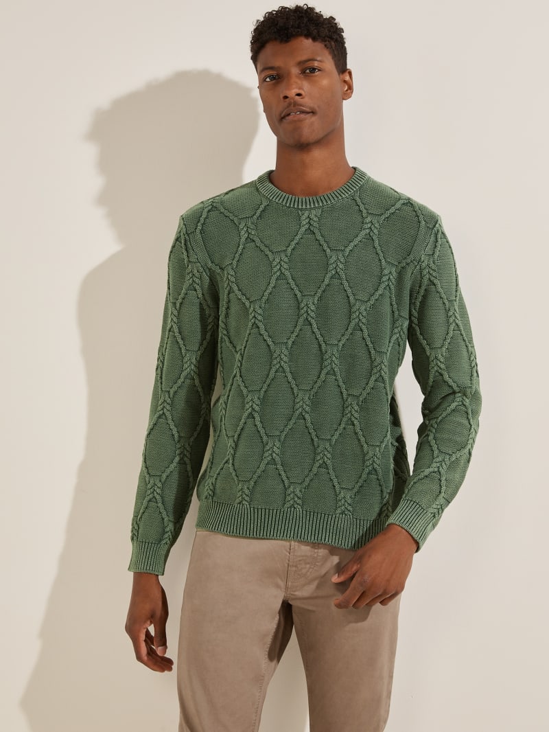 Swetry Męskie Guess Dawson Cable Knit Kolorowe | 245961-WDV