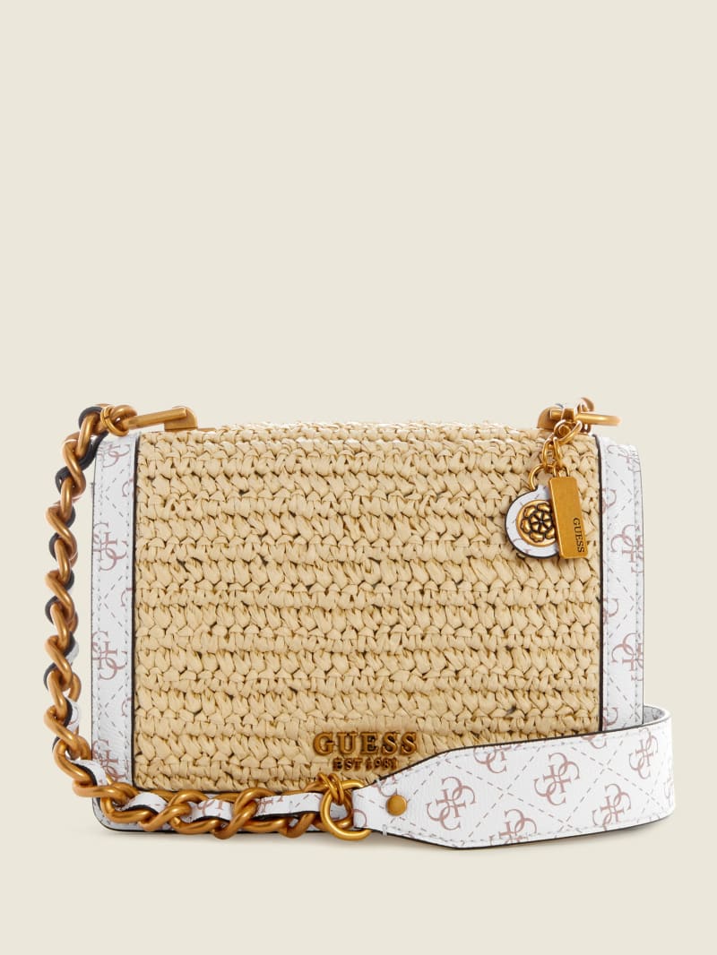 Torba Crossbody Damskie Guess Abey Beżowe | 134068-QVT