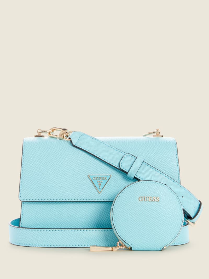 Torba Crossbody Damskie Guess Alexie Flap Turkusowe | 452307-OYE