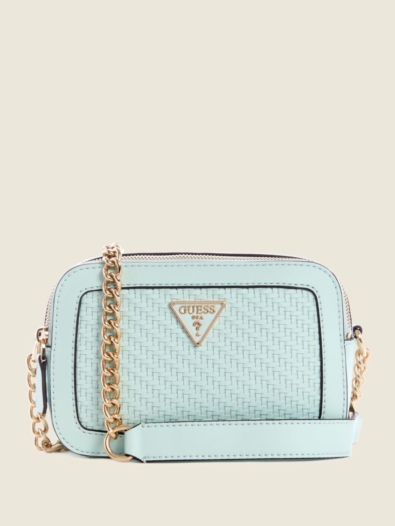 Torba Crossbody Damskie Guess Hassie Camera Turkusowe | 057968-HGU