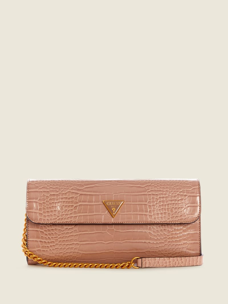 Torba Crossbody Damskie Guess Kyla Clutch Brązowe | 936281-UBH