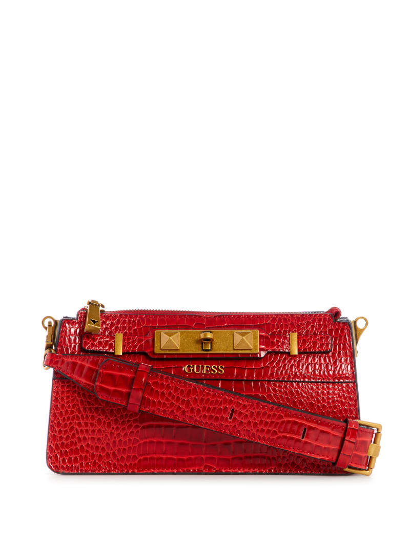 Torba Crossbody Damskie Guess Raffie Czerwone | 082436-KQT