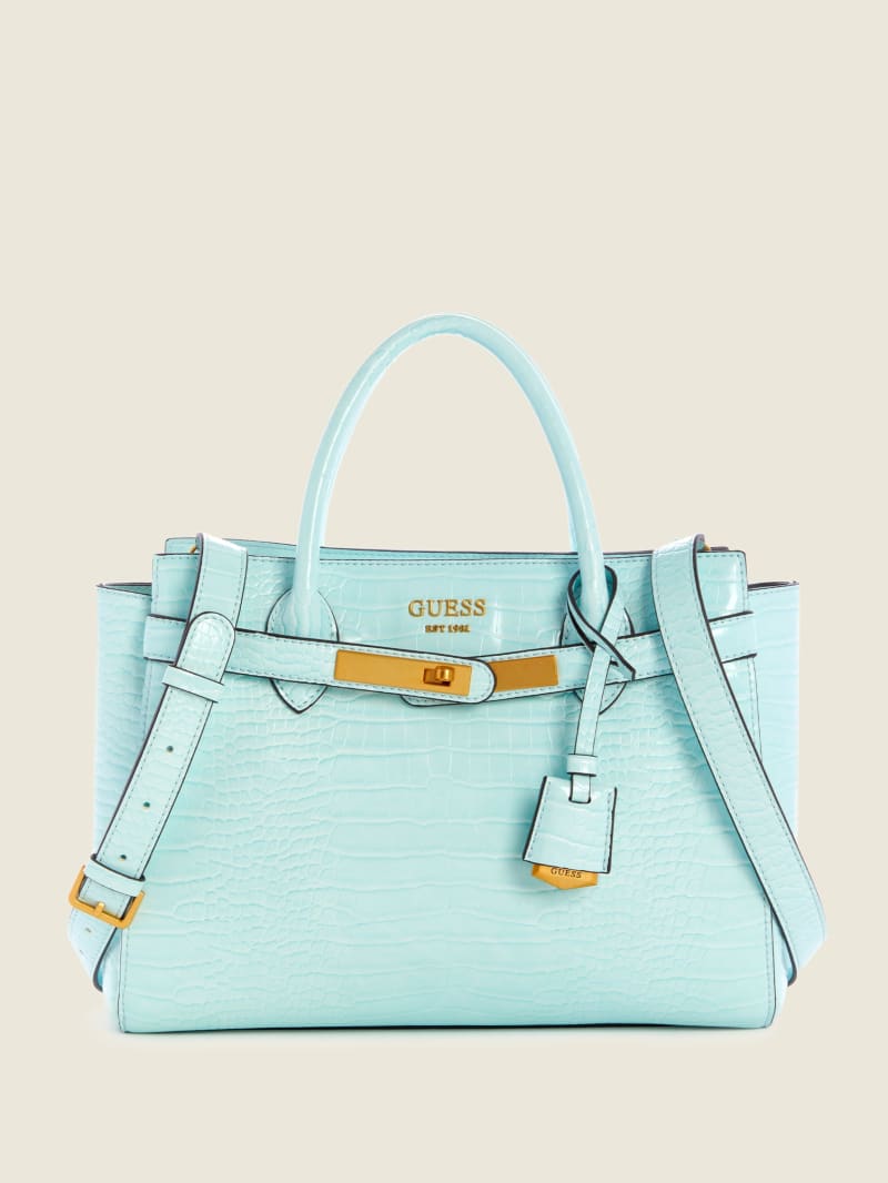 Torba Satchel Damskie Guess Enisa High Society Turkusowe | 982160-AOR