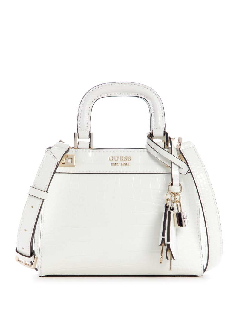 Torba Satchel Damskie Guess Katey Białe | 603854-UBD