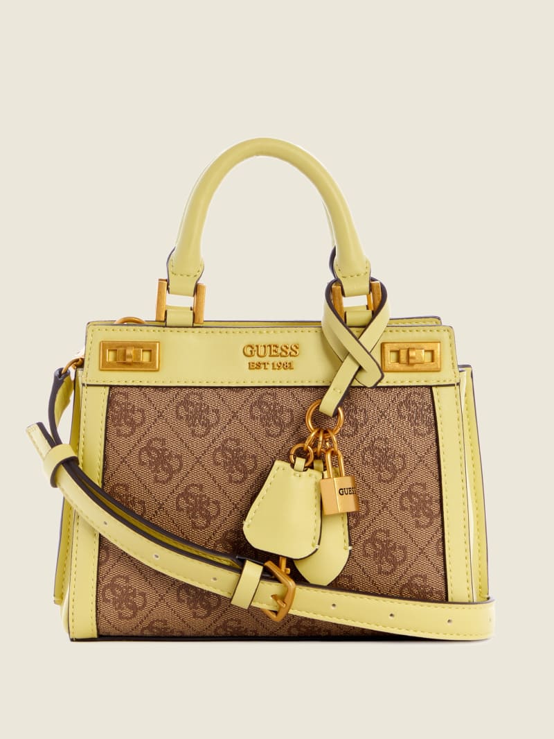 Torba Satchel Damskie Guess Katey Cytrynowy | 078491-PCM