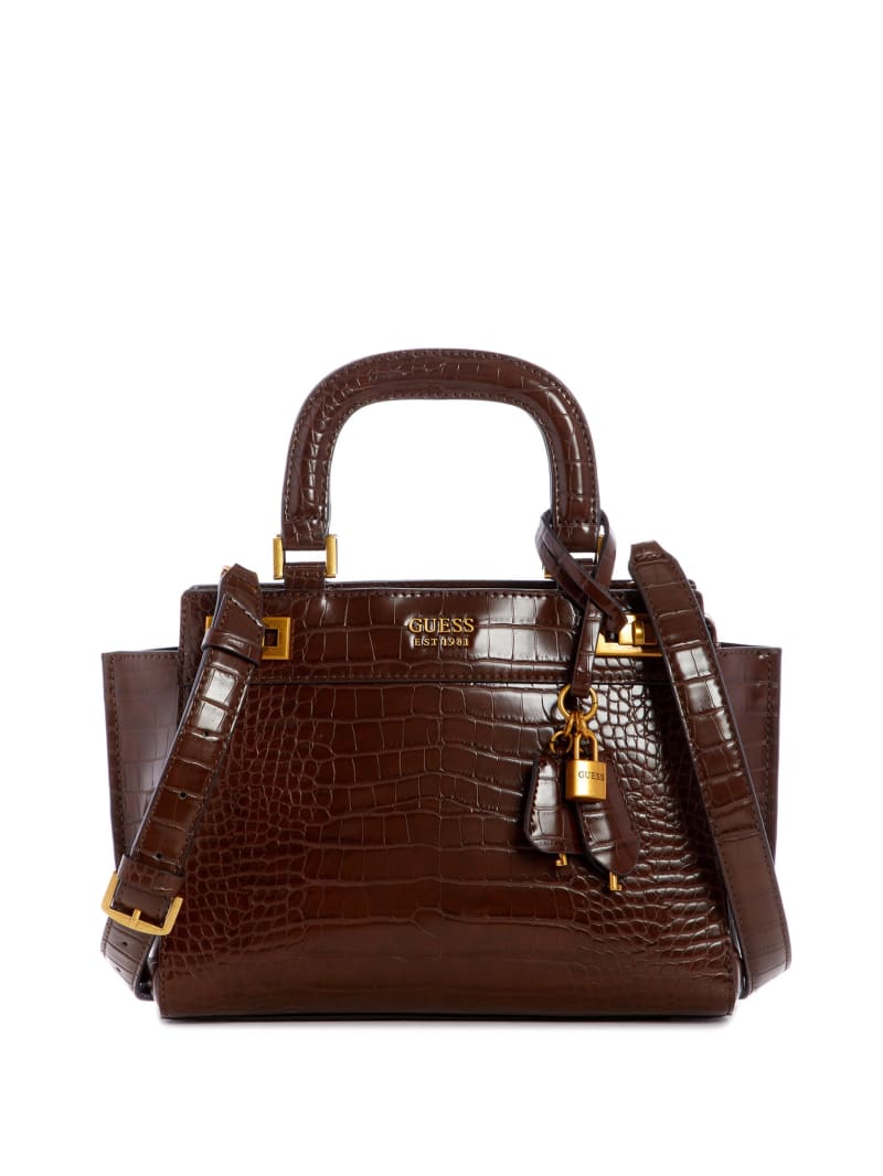 Torba Satchel Damskie Guess Katey Girlfriend Brązowe | 452730-YCG