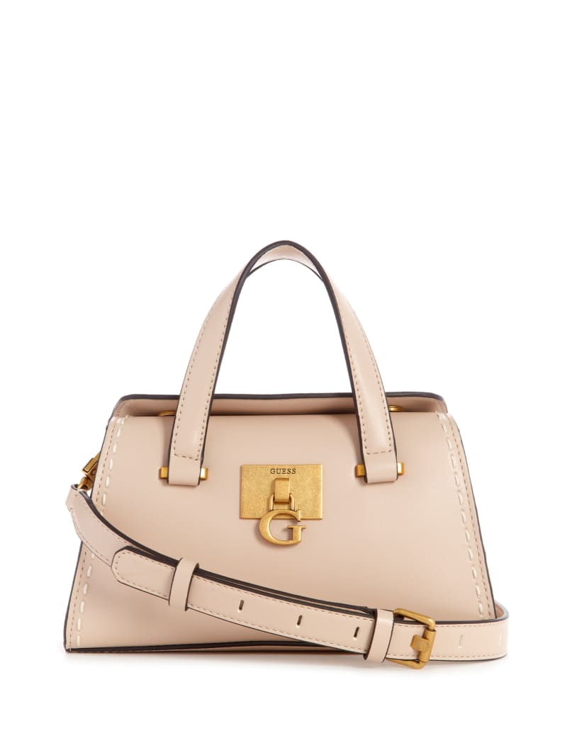 Torba Satchel Damskie Guess Stephi Beżowe | 892740-QID