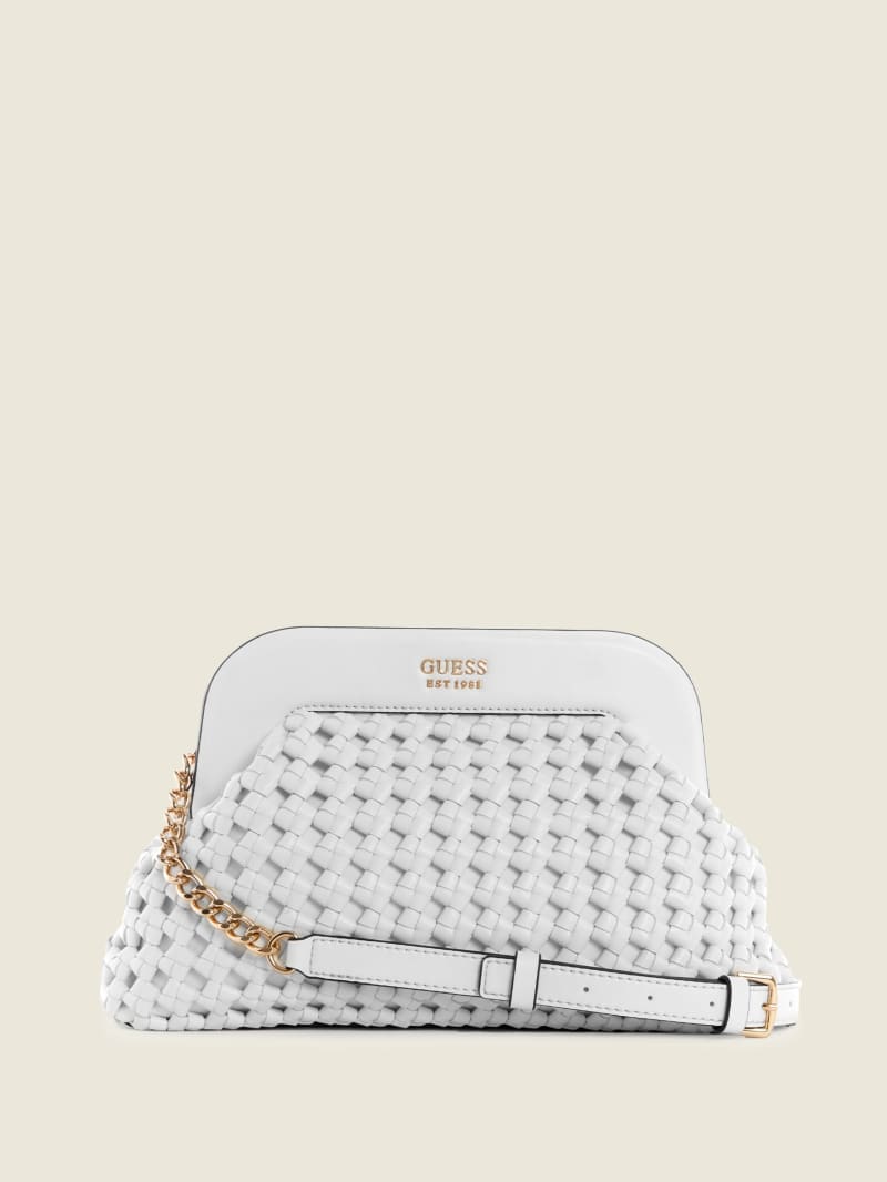 Torby Mini Damskie Guess Sicilia Frame Clutch Białe | 428705-XHR