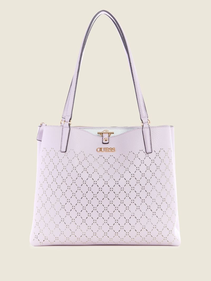 Torby Tote Damskie Guess Amara Society Fioletowe | 681470-BML