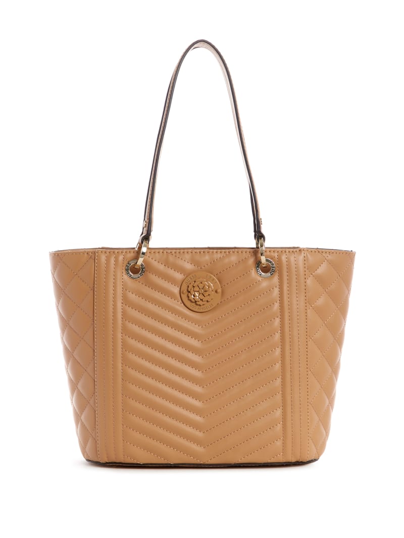 Torby Tote Damskie Guess Noelle Small Elite Beżowe | 375290-HWZ