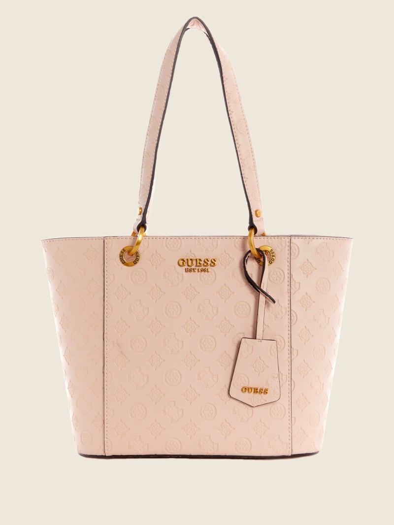 Torby Tote Damskie Guess Noelle Small Elite Różowe | 495802-ERC