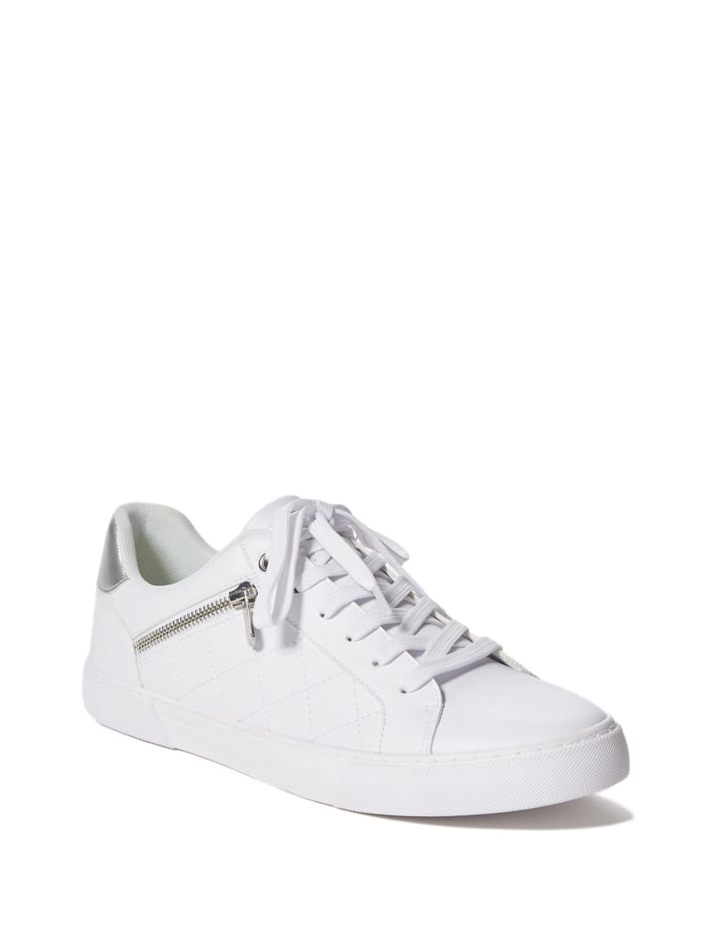 Trampki Męskie Guess Myran Zip Low-Top Białe | 351890-IGF