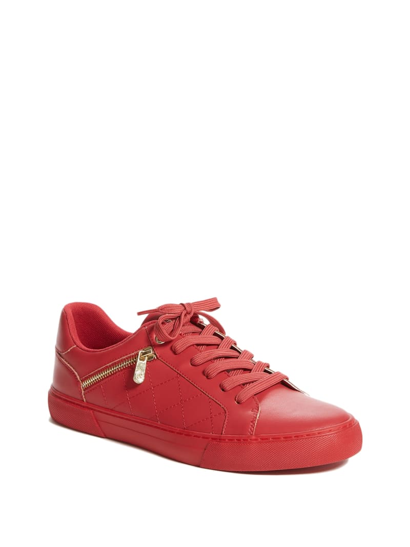 Trampki Męskie Guess Myran Zip Low-Top Ciemny Czerwone | 325814-OZM