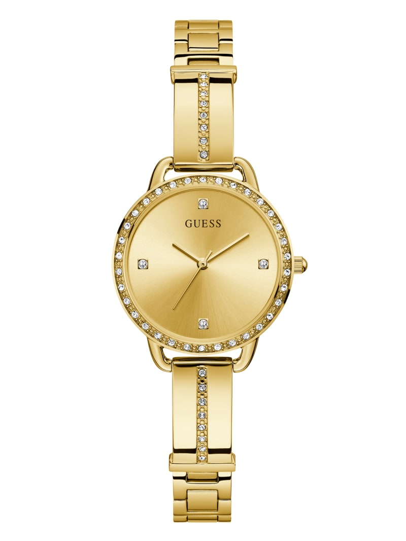 Zegarek Damskie Guess Gold-Tone Crystal Analog Złote | 912876-IUZ