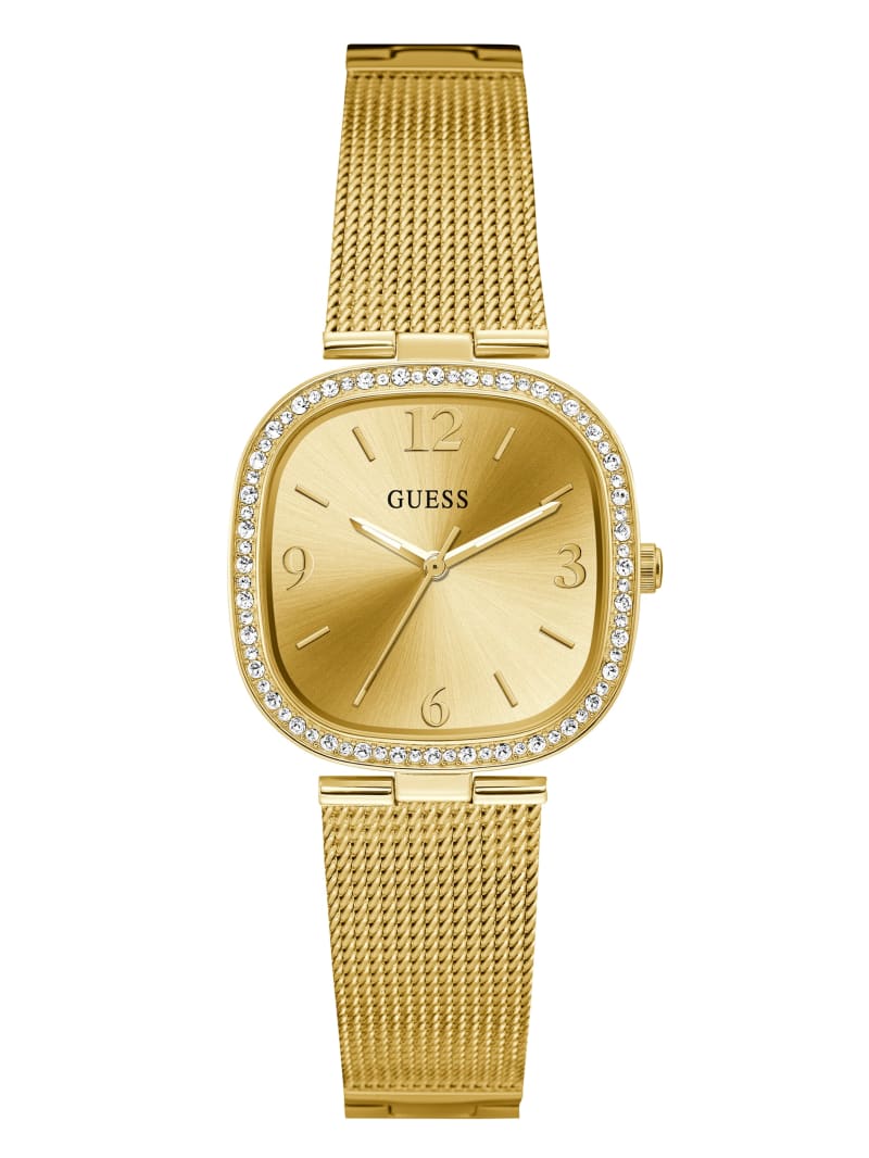 Zegarek Damskie Guess Gold-Tone Mesh Analog Złote | 324768-NRM