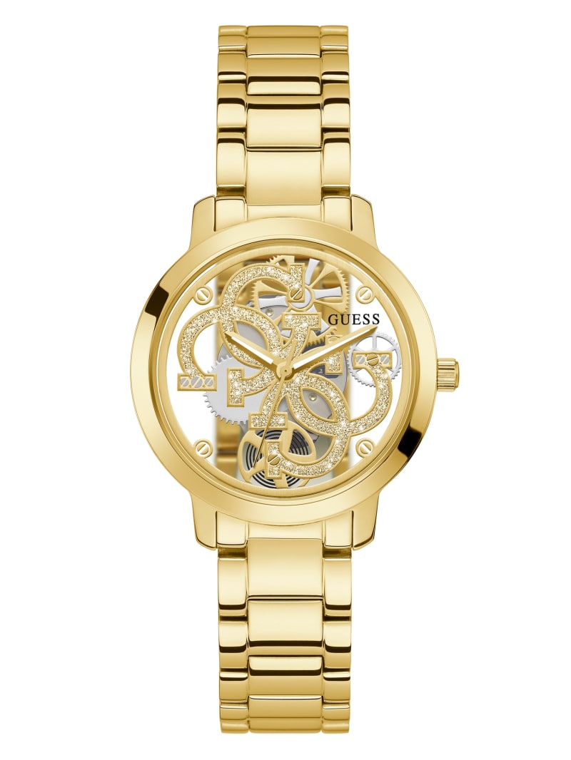 Zegarek Damskie Guess Gold-Tone Quattro G Clear Analog Złote | 810794-SVW