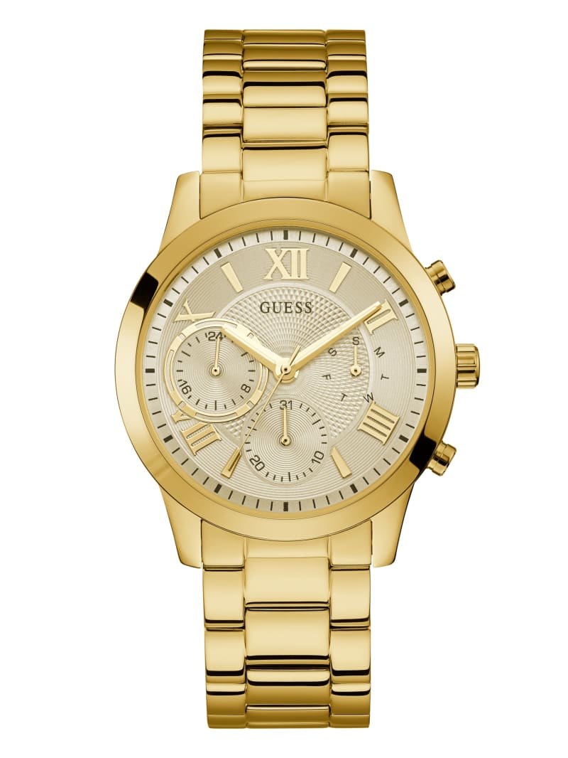 Zegarek Damskie Guess Gold-Tone Wielofunkcyjny Złote | 986370-WEF