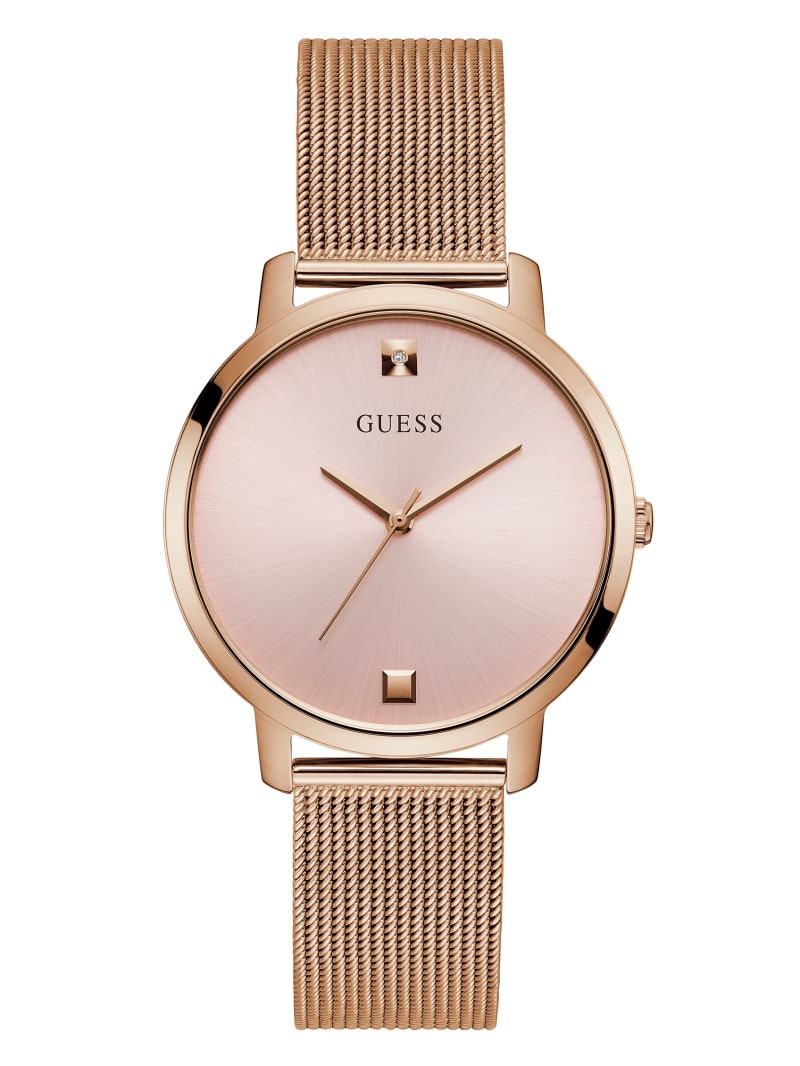 Zegarek Damskie Guess Rose Gold-Tone And White Diamond Analog Różowe Złote | 381076-YEK