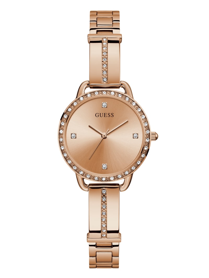 Zegarek Damskie Guess Rose Gold-Tone Crystal Analog Miedź | 108695-FOH