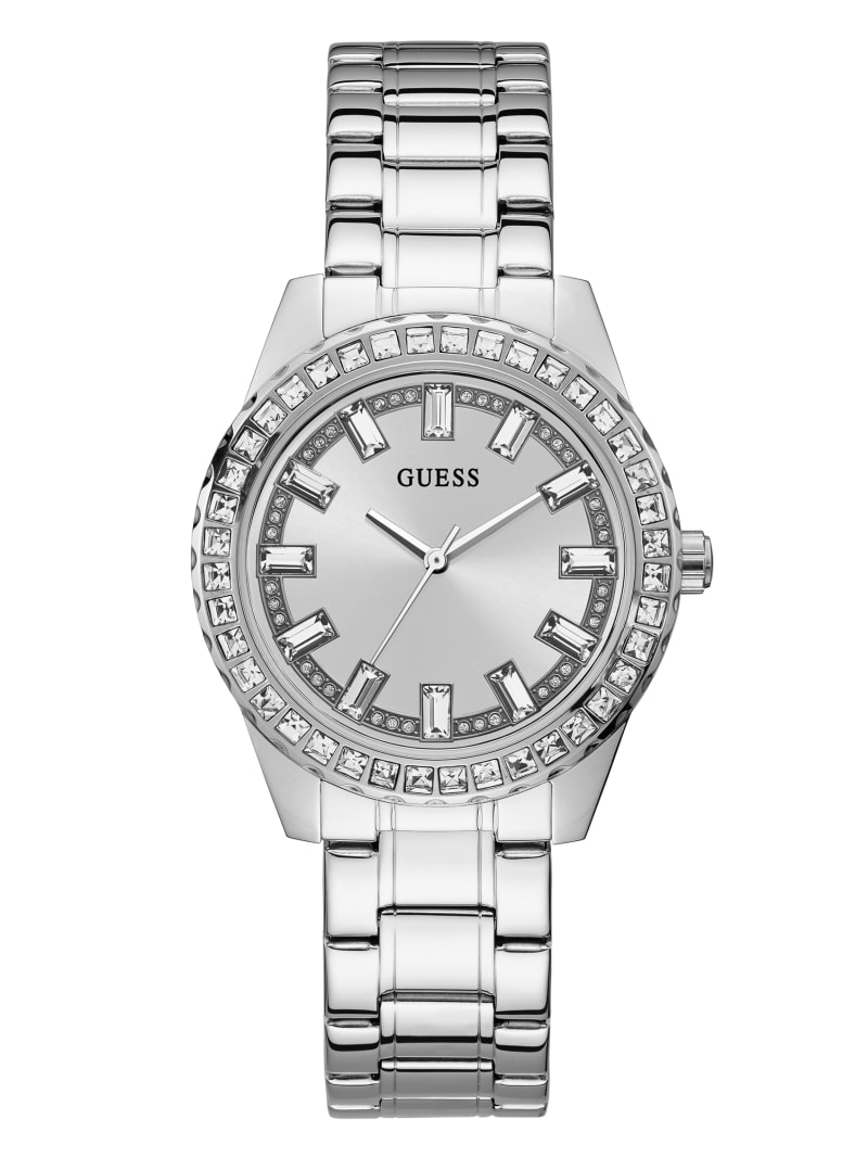 Zegarek Damskie Guess Silver-Tone Analog Srebrne | 625974-EMC