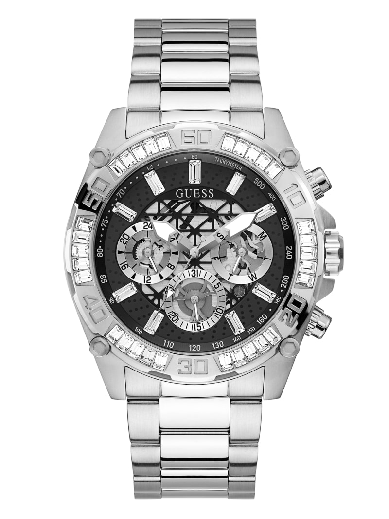 Zegarek Męskie Guess And Silver-Tone Wielofunkcyjny Srebrne | 412938-RPX