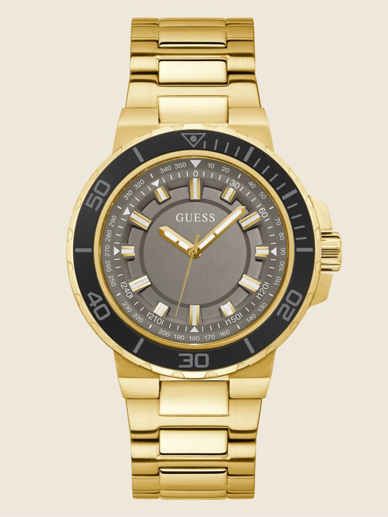 Zegarek Męskie Guess Gold-Tone Aluminum Analog Złote | 153084-WAJ