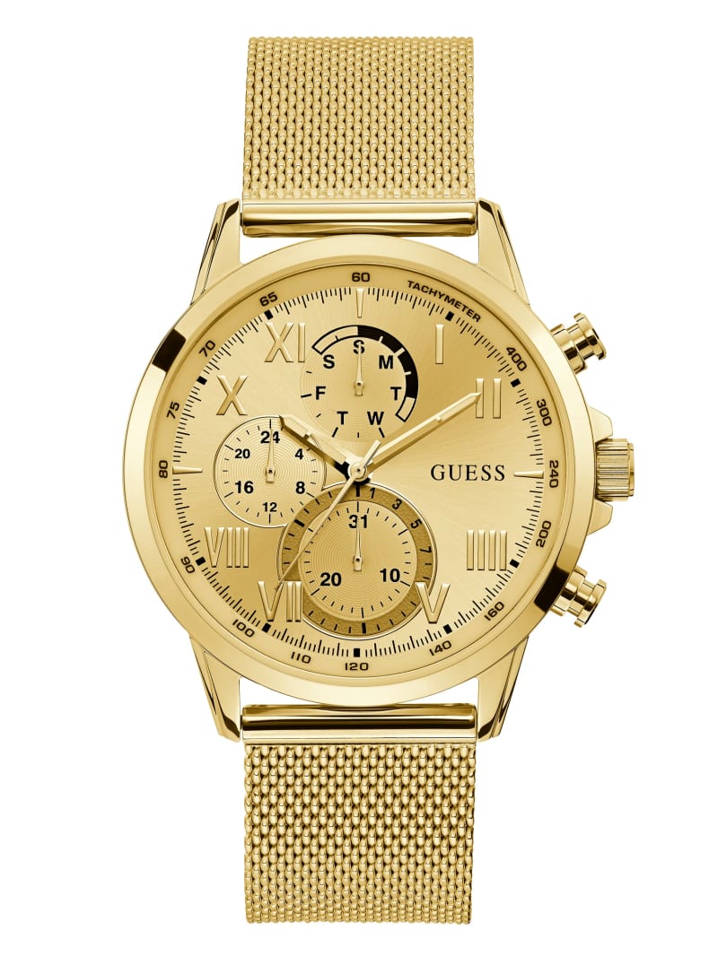 Zegarek Męskie Guess Gold-Tone Mesh Multifunctional Złote | 837561-MSN