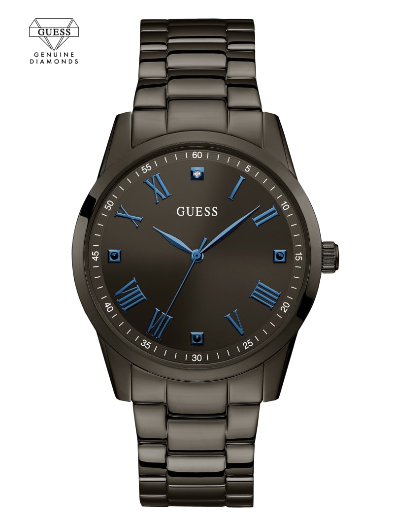 Zegarek Męskie Guess Gunmetal And Blue Analog Czarne | 724603-BYM