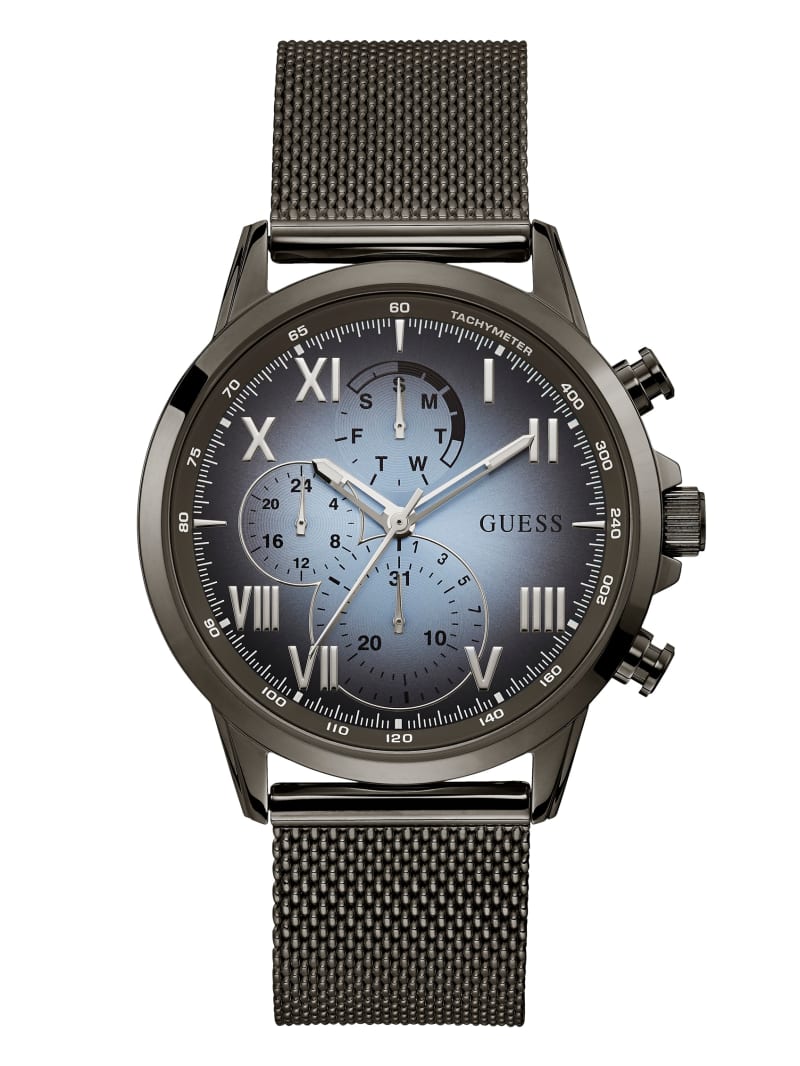 Zegarek Męskie Guess Gunmetal And Blue Mesh Multifunctional Kolorowe | 964853-WGD