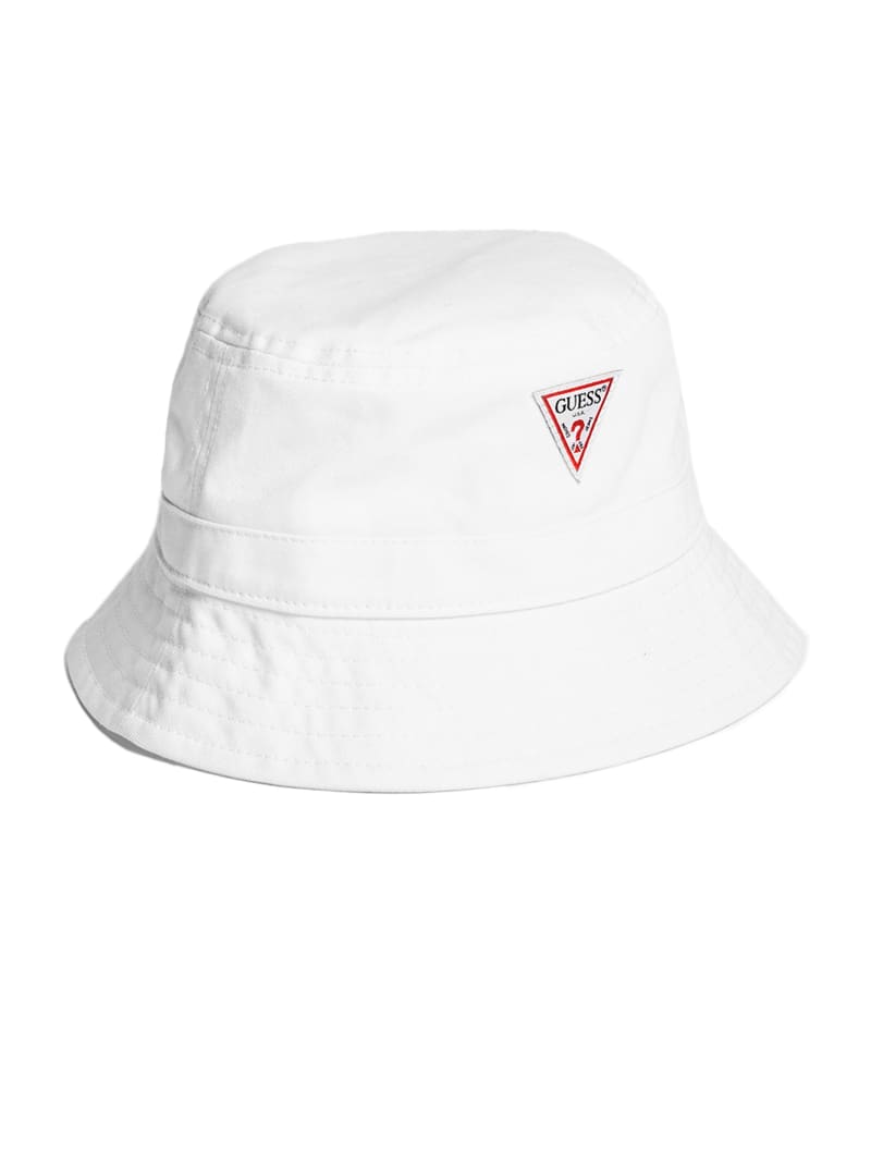 Czapki Damskie Guess Logo Bucket Białe | 136240-LPV